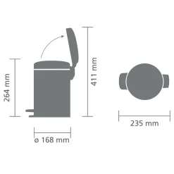 Brabantia prullenbak NewIcon 3L Platinum
