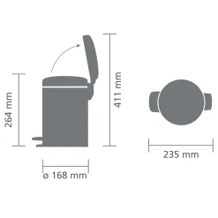 Brabantia prullenbak NewIcon 3L Matt Black