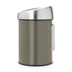 Brabantia wandafvalemmer Touch Bin 3L platinum grijs