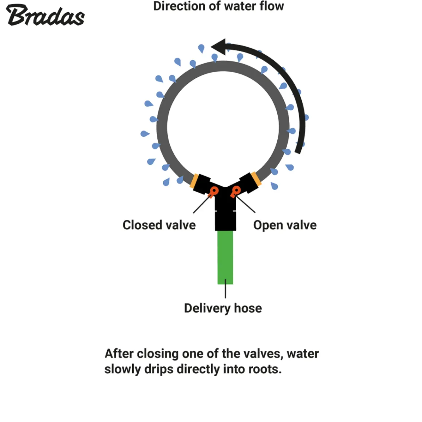 Bradas Aqua Drop Boomdruppelslang Met Kraantjes 1/2" - 1.5 Meter