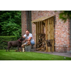 Overig Brandhoutberging met vloer sequoia 180x70x180cm