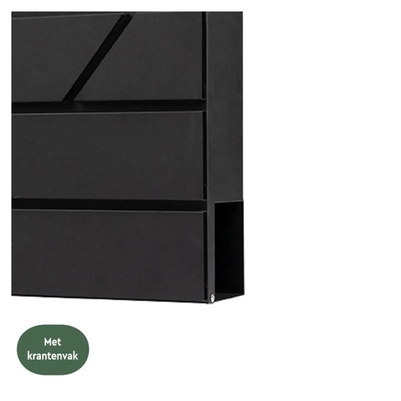 Brasq Brievenbus Hangend Zwart Rvs – Wandbrievenbus - Slot - Krantenvak - Montagemateriaal, Sleutels