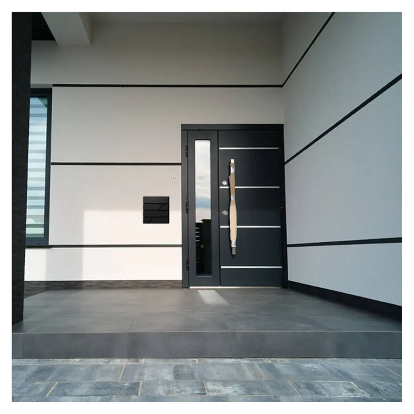 Brasq Brievenbus Hangend Zwart Rvs – Wandbrievenbus - Slot - Krantenvak - Montagemateriaal, Sleutels