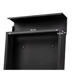Brasq Brievenbus Hangend Zwart Rvs – Wandbrievenbus - Slot - Krantenvak - Montagemateriaal, Sleutels
