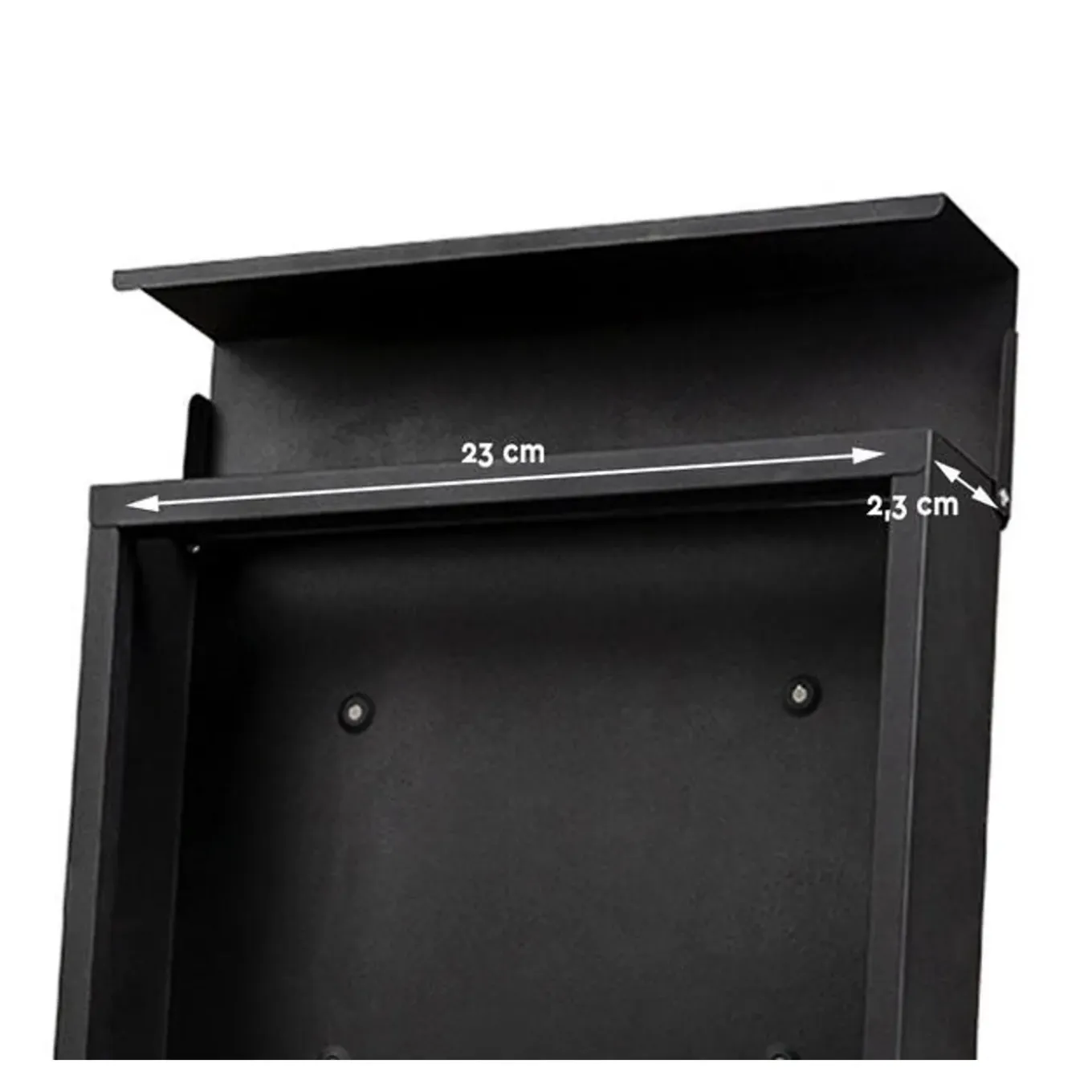 Brasq Brievenbus Hangend Zwart Rvs – Wandbrievenbus - Slot - Krantenvak - Montagemateriaal, Sleutels