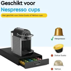 Brasq Capsulehouder Nespresso - Opbergbox Met Lade - 50 Cups