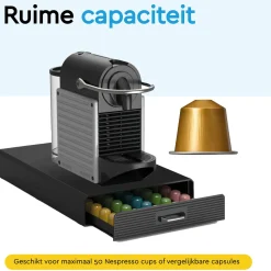Brasq Capsulehouder Nespresso - Opbergbox Met Lade - 50 Cups