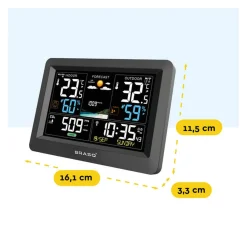 Brasq Draadloos Weerstation Met Co₂-meter – Binnen & Buiten – Hygrometer - Barometer & Buitensensor