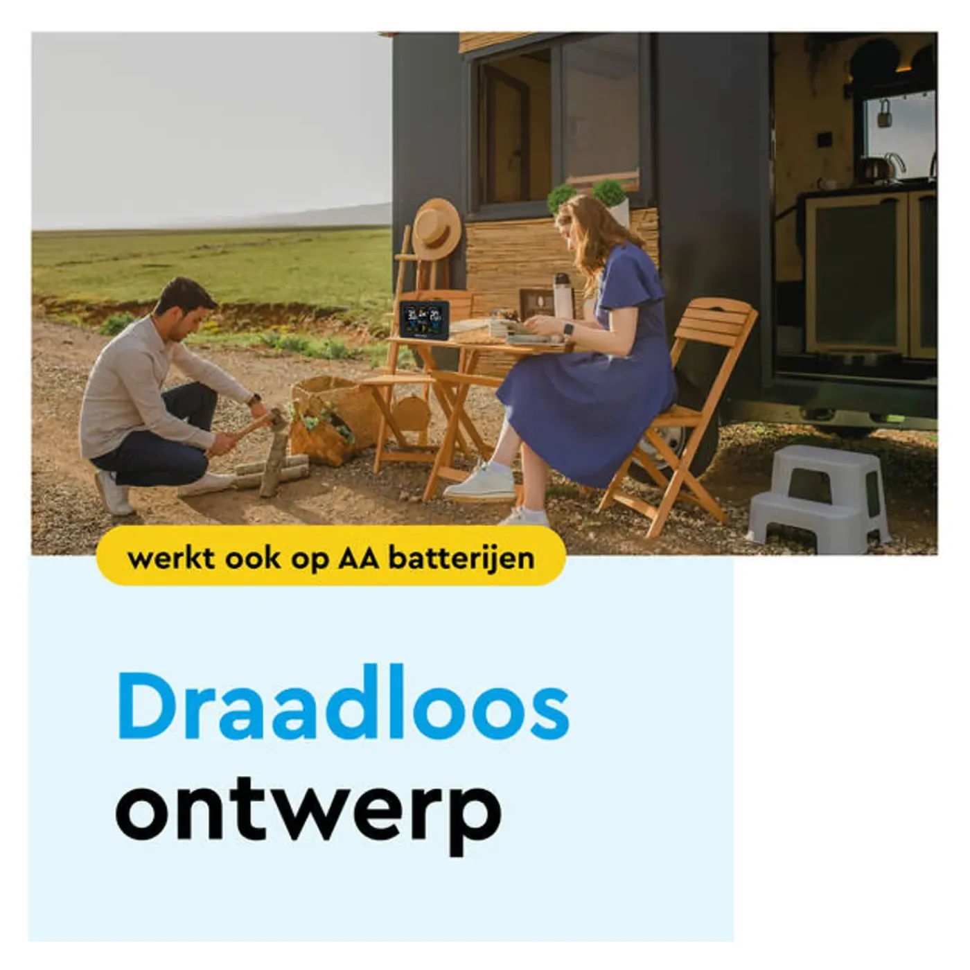 BRASQ Draadloos Weerstation Binnen & Buiten – Buitensensor – Weervoorspelling – Hygro & Barometer