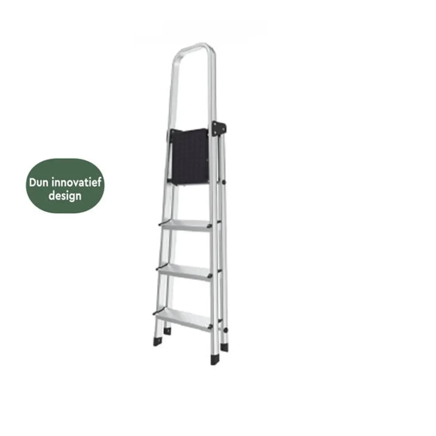 BRASQ Huishoudtrap 5 Treden – Keukentrap Inklapbaar Aluminium – Antislip - Ladder - Trap Zilver