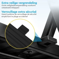 BRASQ Huishoudtrap 3 Treden – Keukentrap Inklapbaar Metaal – Antislip Stabiel - Ladder - Trap Zwart