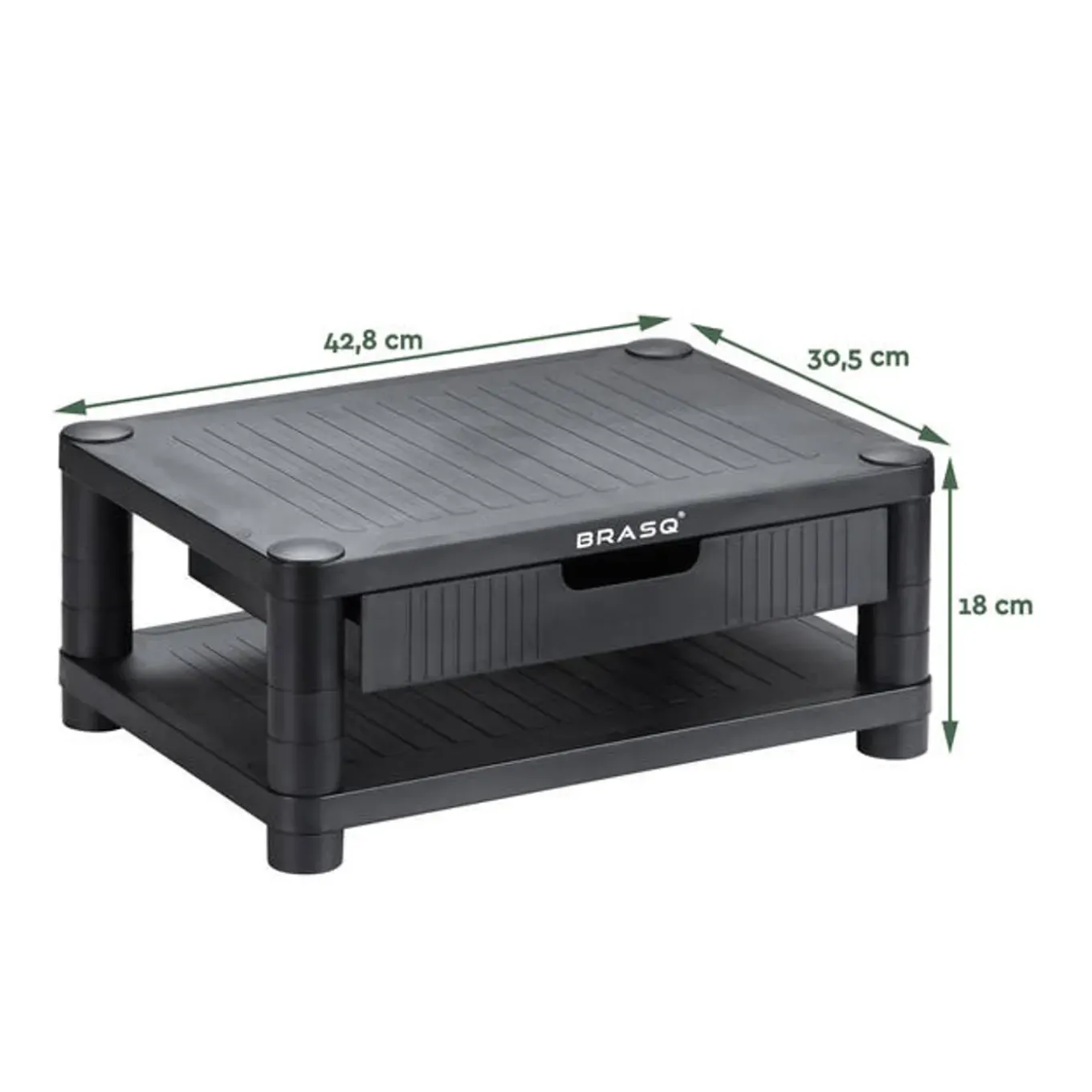Brasq Monitorstandaard Zwart Ms200