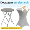 Brasq Statafelrok Grijs - Diameter 80cm - 74x110cm - Set Van 4 - Extra Stretch Voor Statafel
