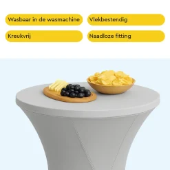 Brasq Statafelrok Grijs - Diameter 80cm - 74x110cm - Set Van 4 - Extra Stretch Voor Statafel