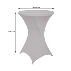 Brasq Statafelrok Grijs - Diameter 80cm - 74x110cm - Set Van 4 - Extra Stretch Voor Statafel