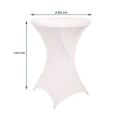 BRASQ Statafelrok Wit - Diameter 80cm - 74x110cm - Set Van 2 - Extra Stretch Voor Statafel