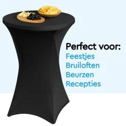 Brasq Statafelrok Zwart - Diameter 80cm - 74x110cm - Set Van 4 - Extra Stretch Voor Statafel