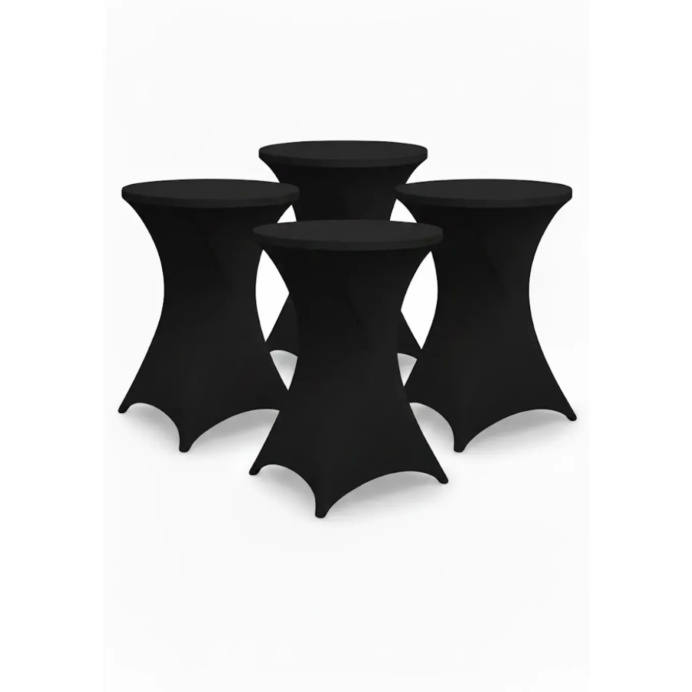 Brasq Statafelrok Zwart - Diameter 80cm - 74x110cm - Set Van 4 - Extra Stretch Voor Statafel