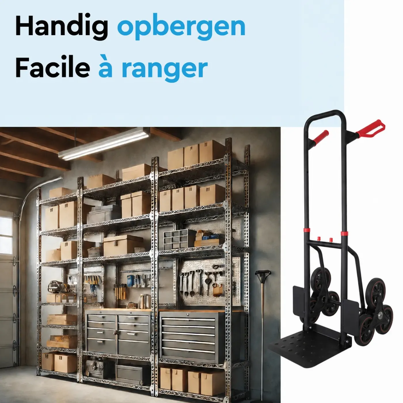 BRASQ Steekwagen Inklapbaar - Transportkar Staal - 120kg Draagvermogen - Transportwagen - Steekkar