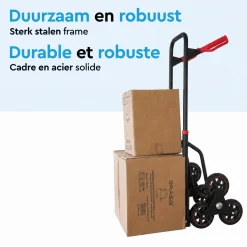 BRASQ Steekwagen Inklapbaar - Transportkar Staal - 120kg Draagvermogen - Transportwagen - Steekkar