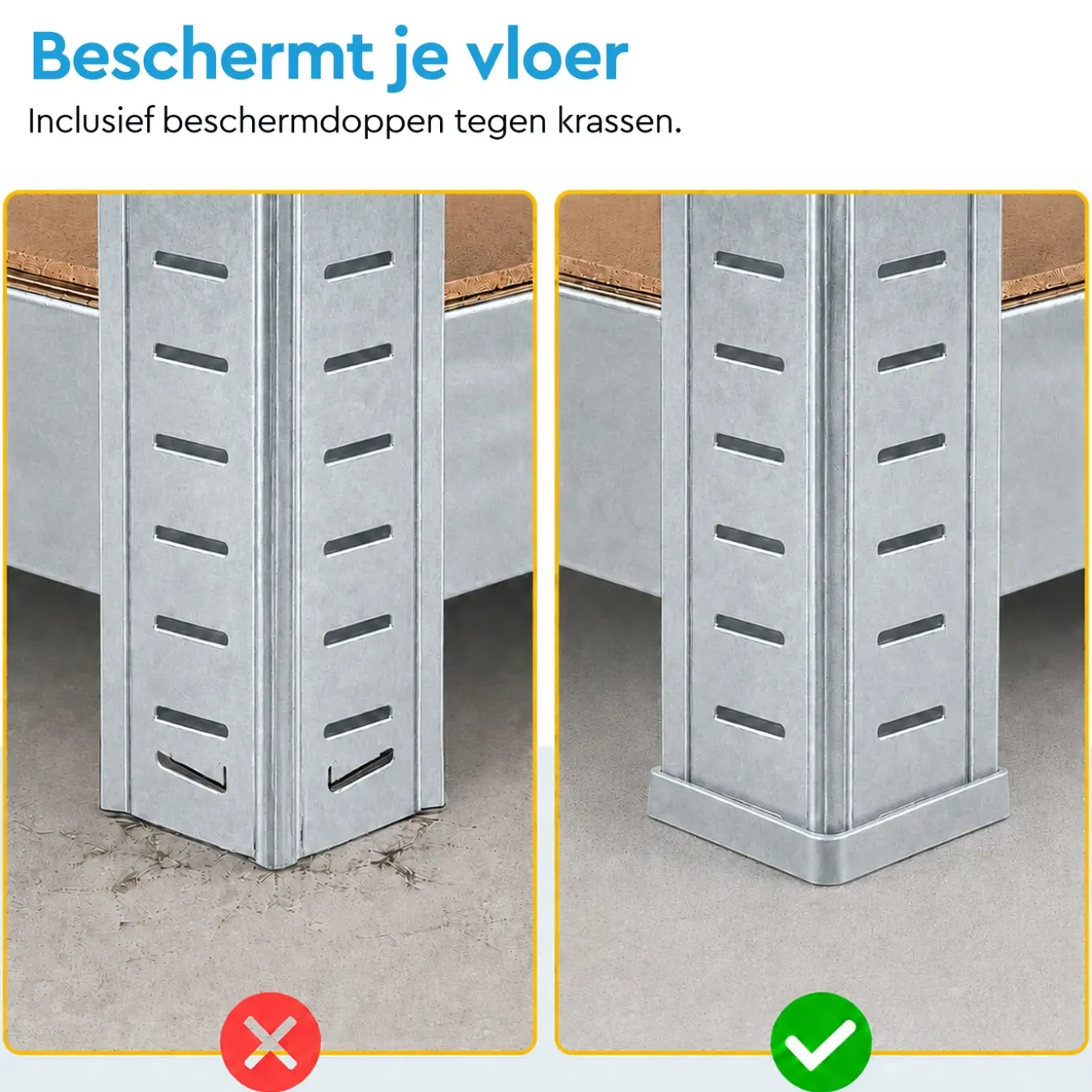 Brasq Stellingkast Rvs Set Van 2 – Opbergrek - 180x90x40cm - 5 Planken - 175kg Per Plank - Wandkast