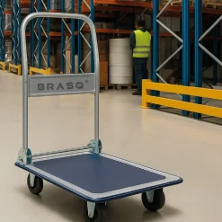 BRASQ Trolley Inklapbaar - Plateauwagen 150kg Draagvermogen - Transportkar Staal - Transportwagen