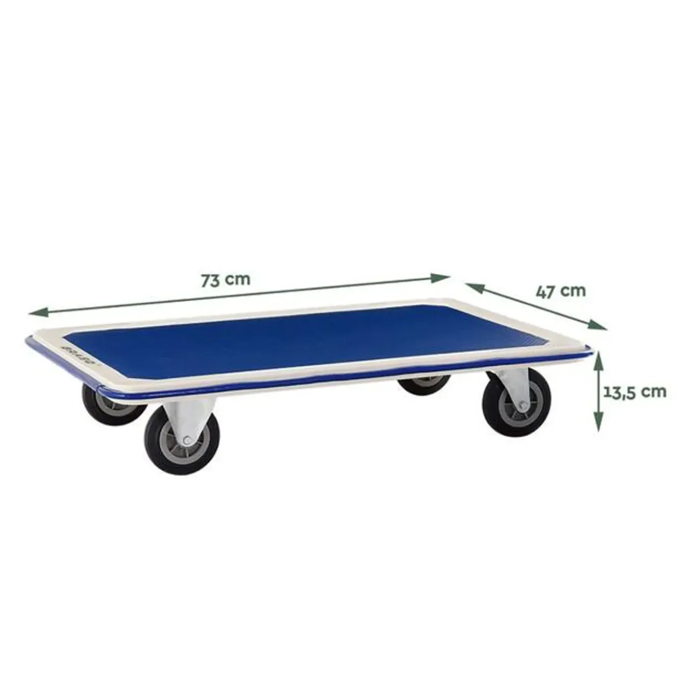 Brasq Trolley - Plateauwagen 150kg Draagvermogen - Transportkar Staal - Meubelroller - Platformwagen