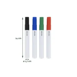 BRASQ Whiteboard Diverse Kleuren Markers Rond 5mm - 4 Kleuren (zwart, Blauw, Groen, Rood)