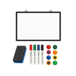 BRASQ Whiteboard 60x90 Cm Magnetisch – Met Accessoires Set (markers, Wisser, Magneten) - Schoolbord