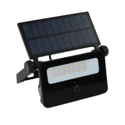 Breedstraler Solar Projector - Zwart - 8W - 850lm - Neutraal Wit - IP65 - met Bewegingssensor