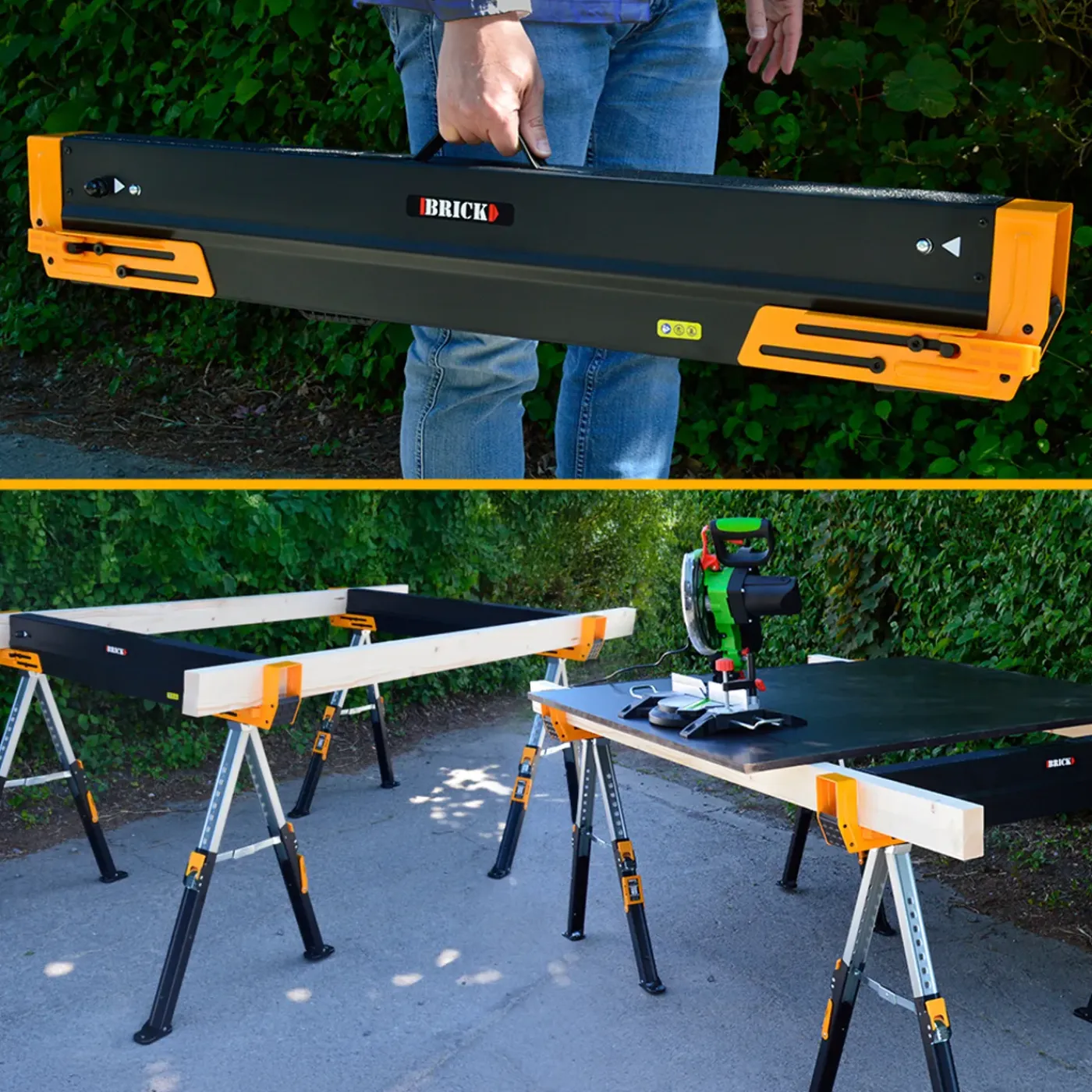 BRICK - Opvouwbare En Telescopische Metalen Werkbank - Max. Belasting 590 Kg