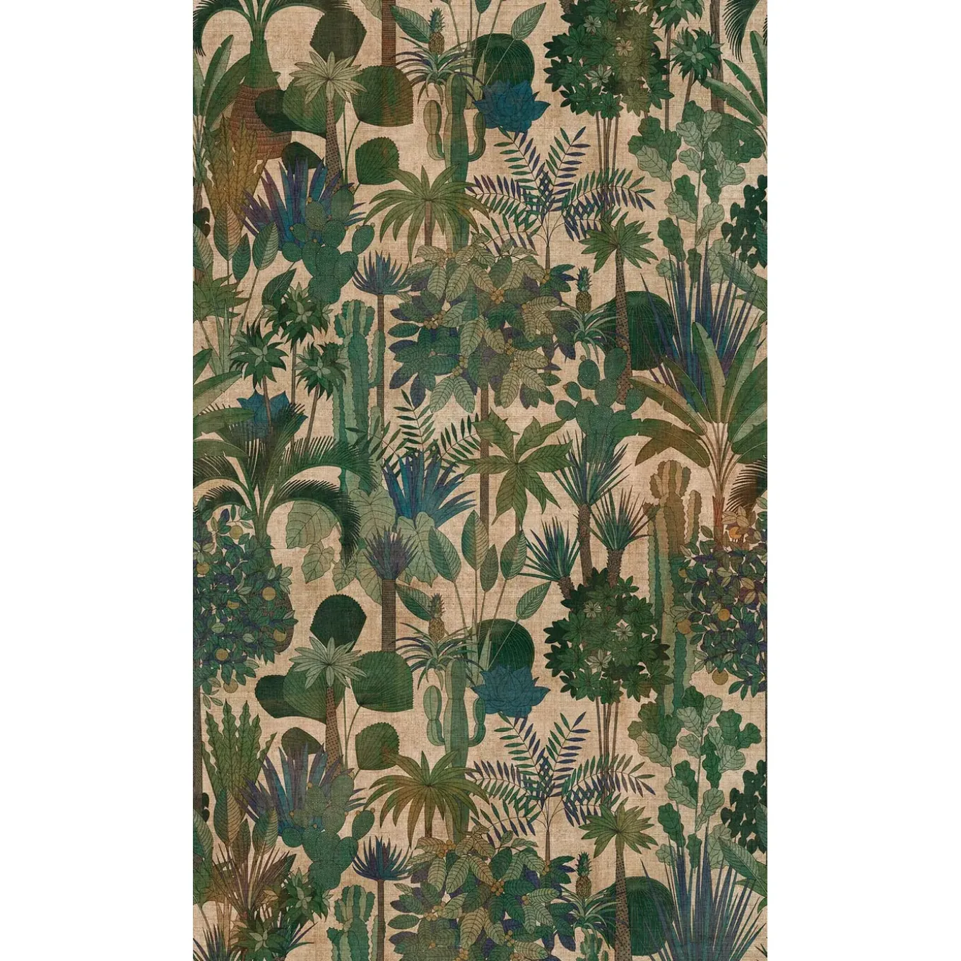 Bricoflor Vliesbehang Beige, Bruin, Groen - 1,59 X 2,8 M - Jungle & Tropisch