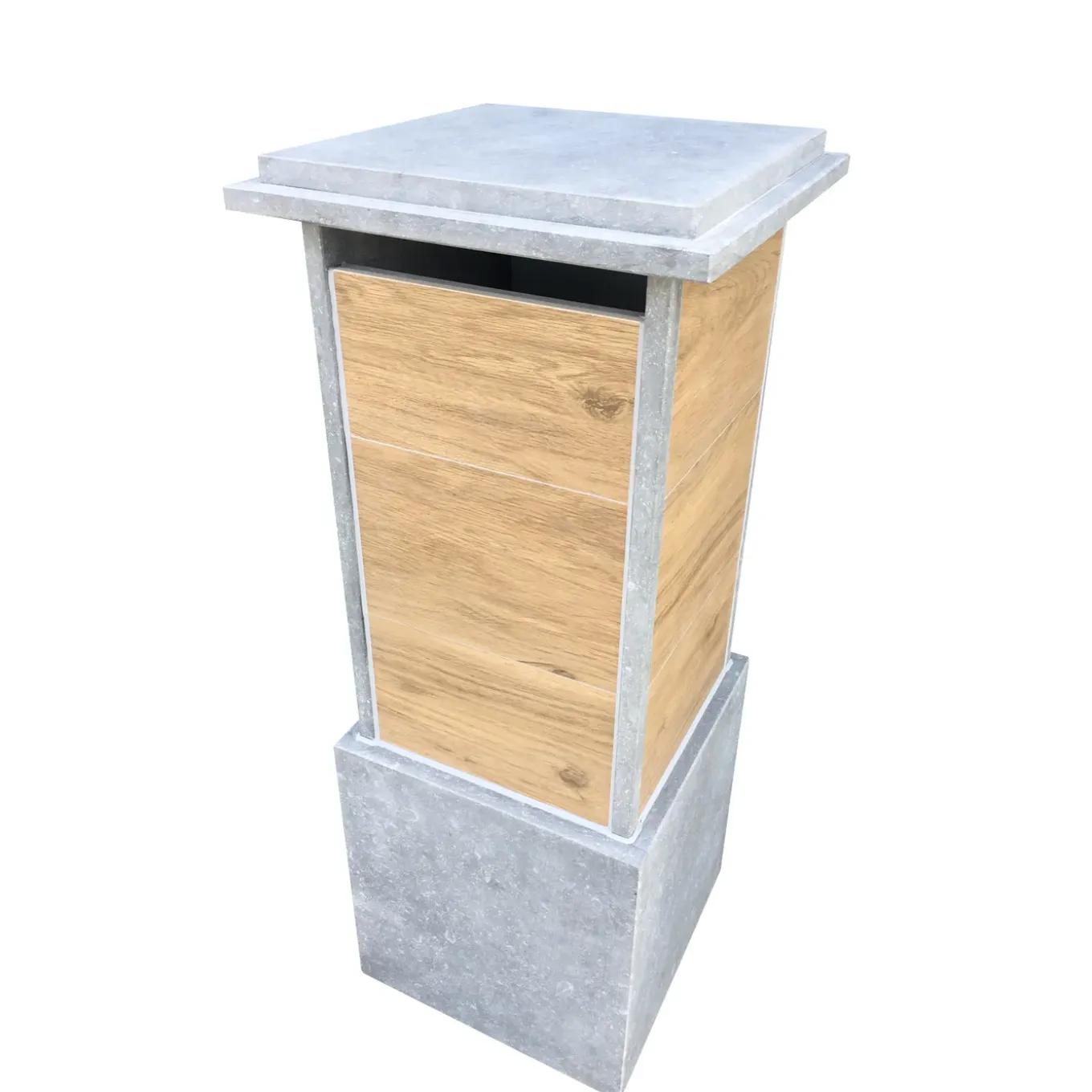 Brievenbus Bilbao Woodlook - Natuursteen - Blauwe Hardsteen - 40x100x40cm