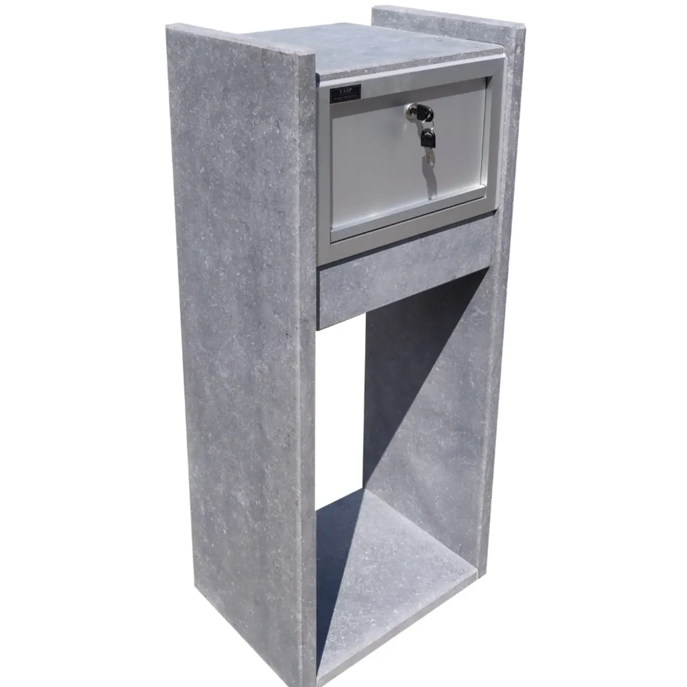 Brievenbus Staande Brievenbus Everest Woodlook - Natuursteen - Blauw - 40,5x100x32cm