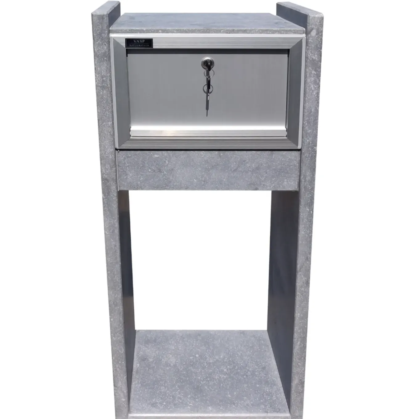 Brievenbus Staande Brievenbus Everest Woodlook - Natuursteen - Blauw - 40,5x100x32cm
