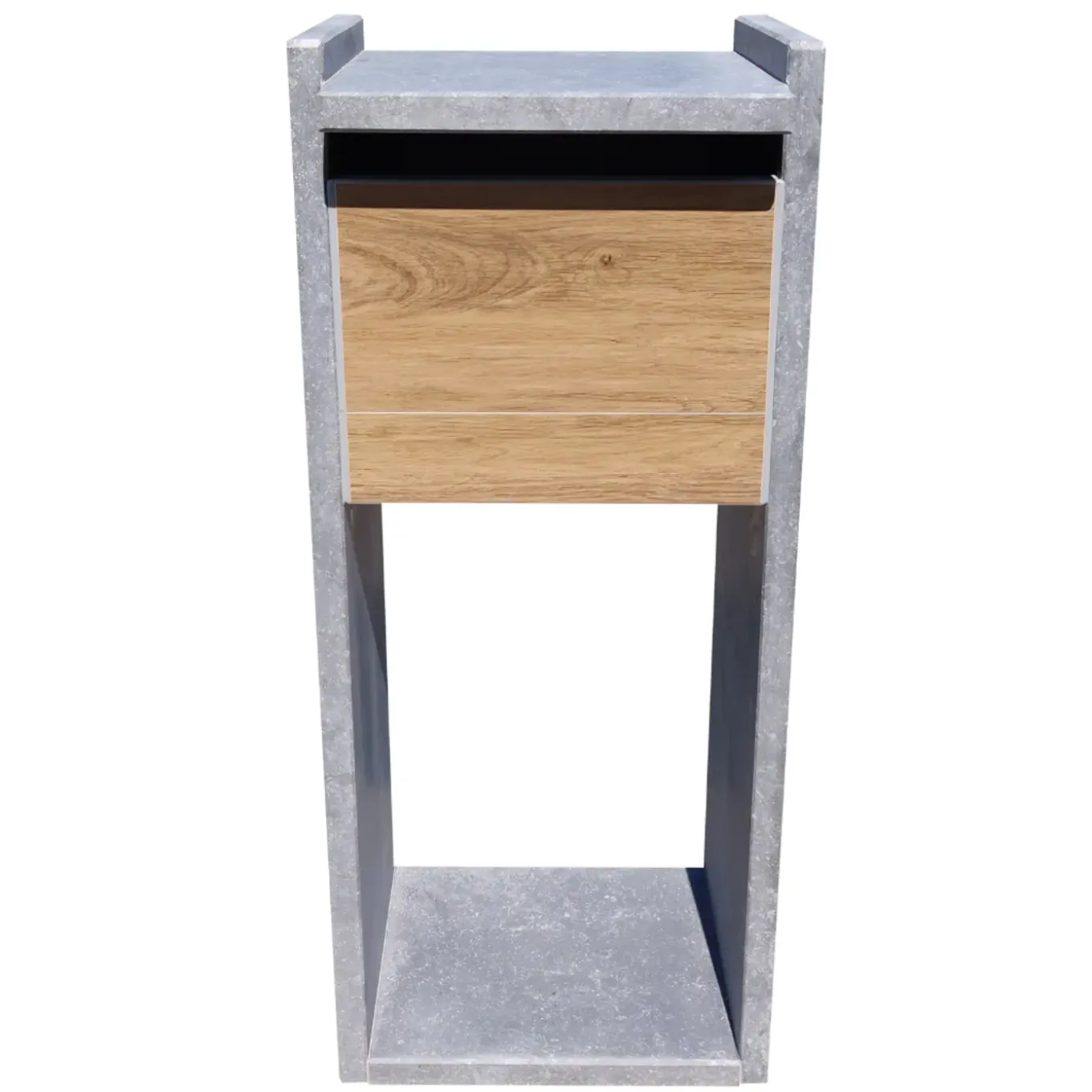 Brievenbus Staande Brievenbus Everest Woodlook - Natuursteen - Blauw - 40,5x100x32cm
