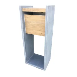Brievenbus Staande Brievenbus Madrid Woodlook - Natuursteen en Keramiek - Blauw - 40x100x32cm