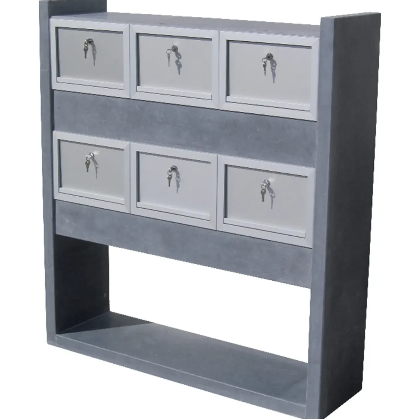Brievenbusunit Madrid - Natuursteen - Blauwe Hardsteen - 6 Stuks - 8x140x36cm