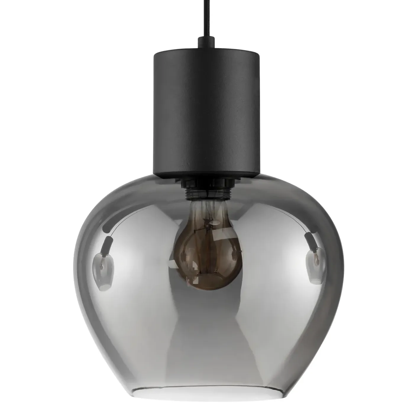 Brilliant Hanglamp Ligari - Zwart - Rookglas - 3xE27 - 2xGU10