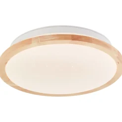 Brilliant plafondlamp badkamer Farica Starry hout ⌀28cm 12W