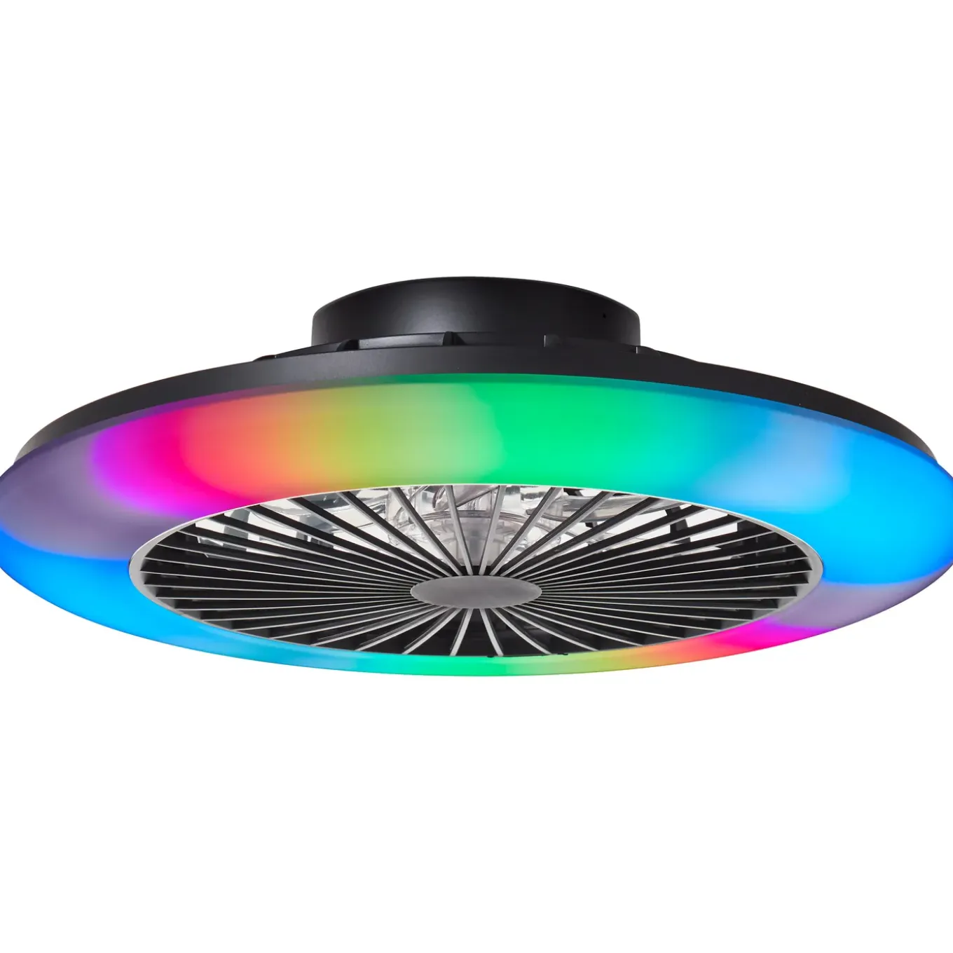 Brilliant Plafondventilator Salerno met CCT RGB LED - Zwart - 40W - met afstandsbediening