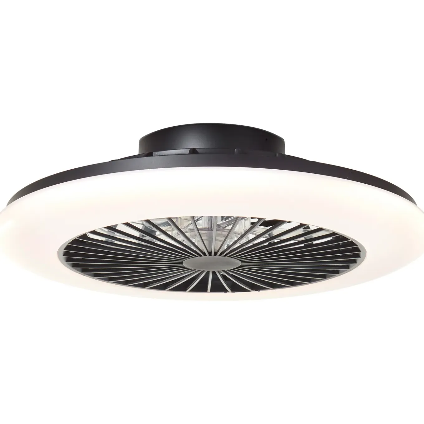 Brilliant Plafondventilator Salerno met CCT RGB LED - Zwart - 40W - met afstandsbediening
