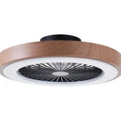 Brilliant Plafondventilator met CCT RGB LED - Zwart en Natural - 49cm - met afstandsbediening