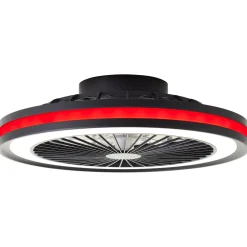 Brilliant Plafondventilator Palmero met CCT RGB LED - Zwart - 46,6cm - 40W - met afstandsbediening
