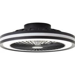 Brilliant Plafondventilator Palmero met CCT RGB LED - Zwart - 46,6cm - 40W - met afstandsbediening