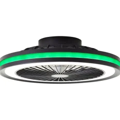 Brilliant Plafondventilator Palmero met CCT RGB LED - Zwart - 46,6cm - 40W - met afstandsbediening