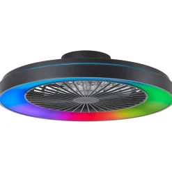 Brilliant Plafondventilator Mazzaro met CCT RGB LED - Zwart - 58cm - 55W - met afstandsbediening