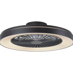 Brilliant Plafondventilator Mazzaro met CCT RGB LED - Zwart - 58cm - 55W - met afstandsbediening