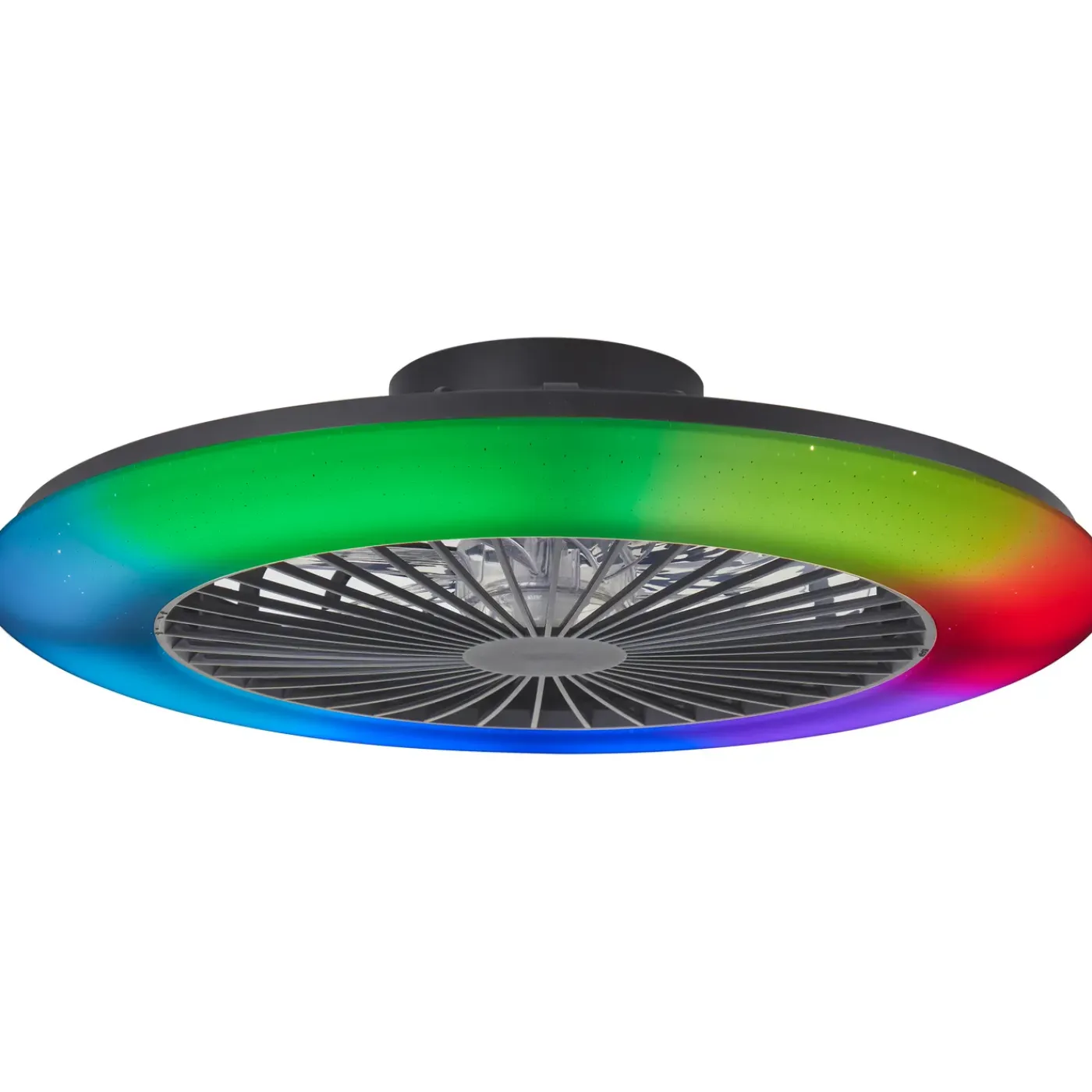Brilliant Plafondventilator Salerno met CCT RGB LED - Zwart - 55W - met afstandsbediening