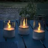 Brilliant tafellamp op batterij Bougie betoneffect rookglas set van 3